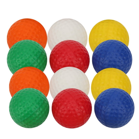 M Buder 12Pcs Golf PU Sponge Balls, Soft Foaming Indoor Practice Golf Balls, 1.7 inches / 42.0 mm Diameter, Multicolor Training Equipment for Swing Practice, Lightweight Durable Golfing Accessories