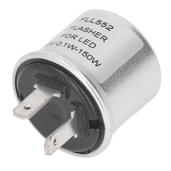 M Buder 12V 2-Pin LED Flasher Relay, Aluminum Shell Turn Signal Light Blinker for Cars, Motorcycles, Bikes, 0.1W-150W, Low Power Consumption Direct Replacement Automotive Accessory