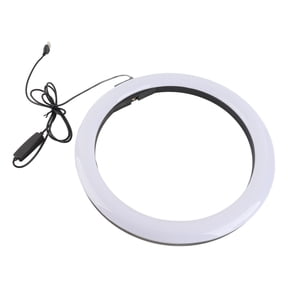 M Buder 12W 12 Inch LED Circle Light with Universal Hose and Phone Holder, Dimmable 3200K-5600K Studio Ring Lamp for Live Streaming, Makeup, and YouTube Video Production (13.78 x 13.58 inches)