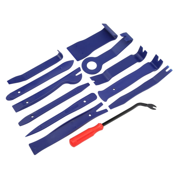 M Buder 12pcs Car Auto Trim Removal Tool Kit Scratch Resistance Fastener Remover Door Panel Audio Dash Pry Tool Set with 6 inches / 15.2 cm Red Screwdriver & Oxford Storage Bag