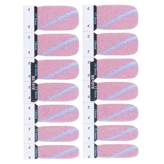 M Buder 14 Pcs Nail Polish Strips DIY Adhesive Nail Wraps Decals Transfer Stickers Manicure Tool - Magic Rainbow Multicolor Design, Waterproof Long-Lasting Easy to Apply at Home (5.91 inches / 15 cm)