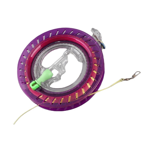 M Buder 16cm/6.3 Inches Crystal Purple Kite Line Winder Winding Reel Grip Wheel with 100m Flying Line String Outdoor Kite Flying Tool Accessory for Kids Adults