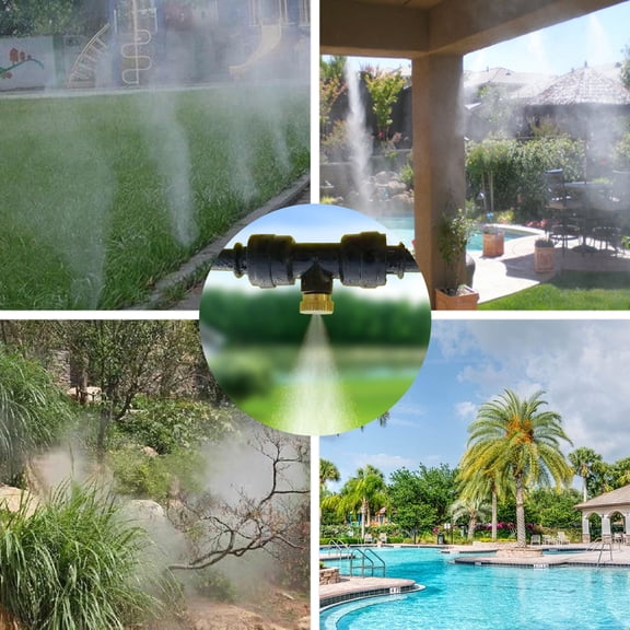 M Buder 19.68ft / 6m Misting Cooling System Outdoor Misting Line Cooling Watering Sprayer Kit DIY Saving Water Equipment Set for Garden Greenhouse Flower Patio Lawn