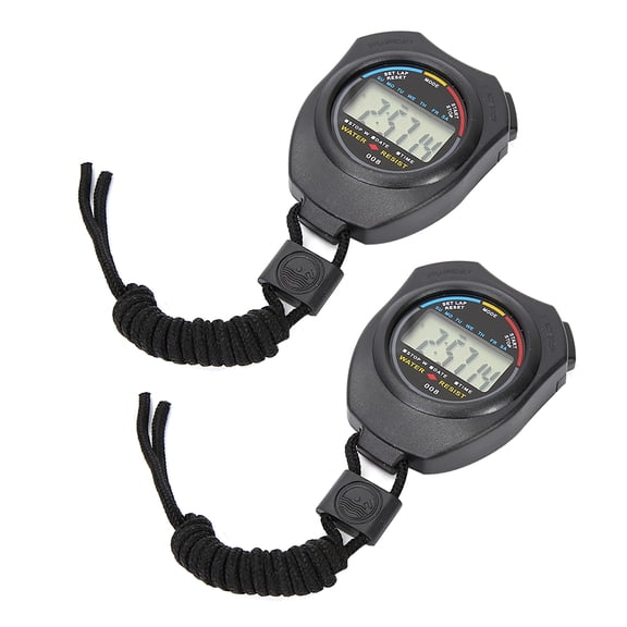 M Buder 2 PCS Sports Stopwatch Timer, Multifunctional Digital LCD Handheld Stopwatch for Racing