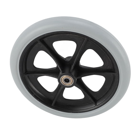M Buder 2 PCS Wheelchair Wheels Replacement 8 Inch (20.3 cm) PU Solid Metal Bead Bearing Electric Wheelchair Front Caster Wheels in Gray, Durable Mobility Aid Accessories