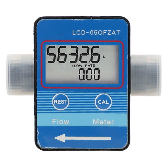 M Buder 2 Pack G1/2 inch LCD Digital Display Liquid Flow Meter, Water Diesel Gasoline Flowmeter 5-600 L/H Range, Multi-Unit L GAL PTS M3
