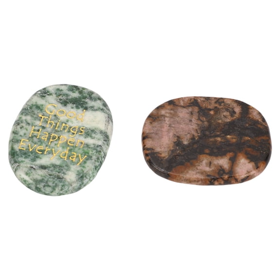 M Buder 2 Pcs Engraved Inspirational Crystal Stones Good Things Happen Everyday Encouragement Gift For Home Desk Decor (4.72 inches / 12 cm) Crystal Stone Set