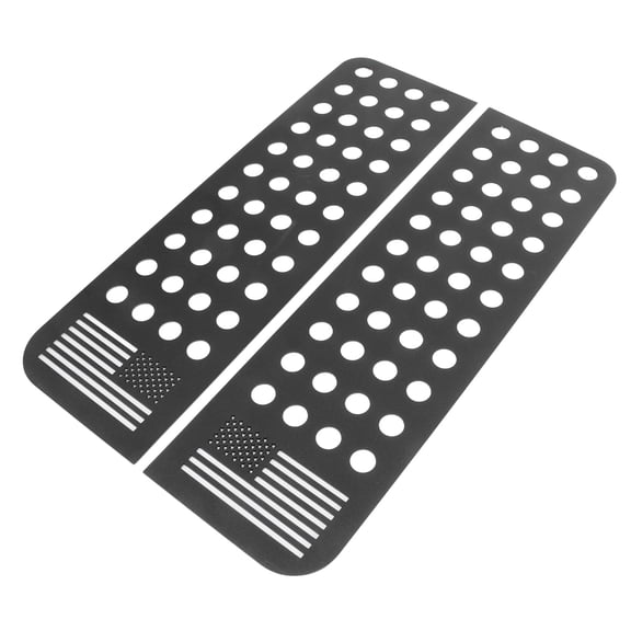 M Buder 2 Pcs Rear Door Window Decals Aluminum Alloy Glass Panel Trim American Flag Strip Sticker Replacement for 2007-2017 Jeep Wrangler JKU 4 Doors Exterior Accessory (16.5x6.7 In / 42x17 cm)