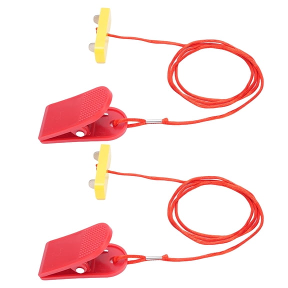 M Buder 2 Pcs Treadmill Emergency Stop Switch Safety Key 53x16mm Rectangular Dual Insert Stop Start Key with Clamp for Fitness Cardio Equipment 2.08 inches / 53 mm
