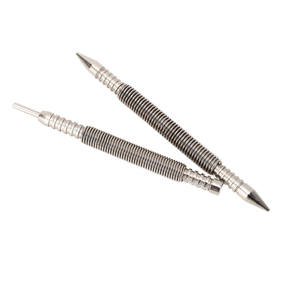 M Buder 2-Piece Dual Head Nail Setter and Hinge Pin Punch Set, Heavy Duty Bearing Steel Spring Nail Set Tool for Wood Metal Plastic, Center Punch and Hinge Pin Remover Set for Professional Use