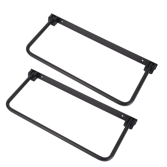 M Buder 2 Set Foldable RV Shoe Rack Aluminum Alloy Space Saving Wall Mounted Organizer Shelf for Hotel, Living Room, RV, Travel Trailer, Black (13.78 inches / 35.00 cm Length)