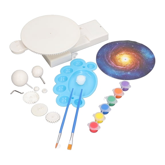 M Buder 2 in 1 DIY Solar System Three Planets Stereoscopic Assembling Toys Paint Solar System Set