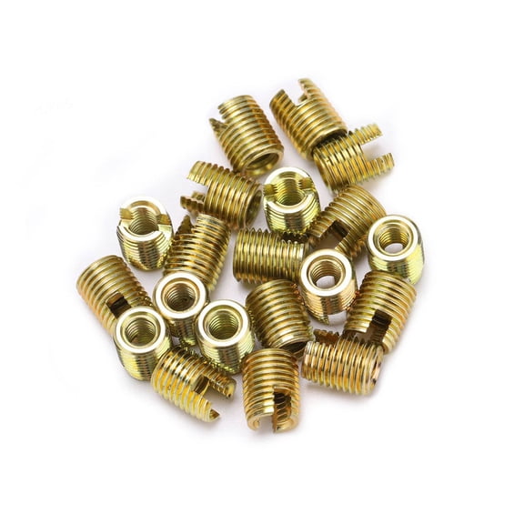 M Buder 20 Pcs 302 Carbon Steel Self Tapping Thread Insert Accessories Heavy Duty Assortment for Automotive, Wood, Metal Fastening Repair Tools (Inner M2x0.4 Outer M4.5x0.5 Length 6mm)