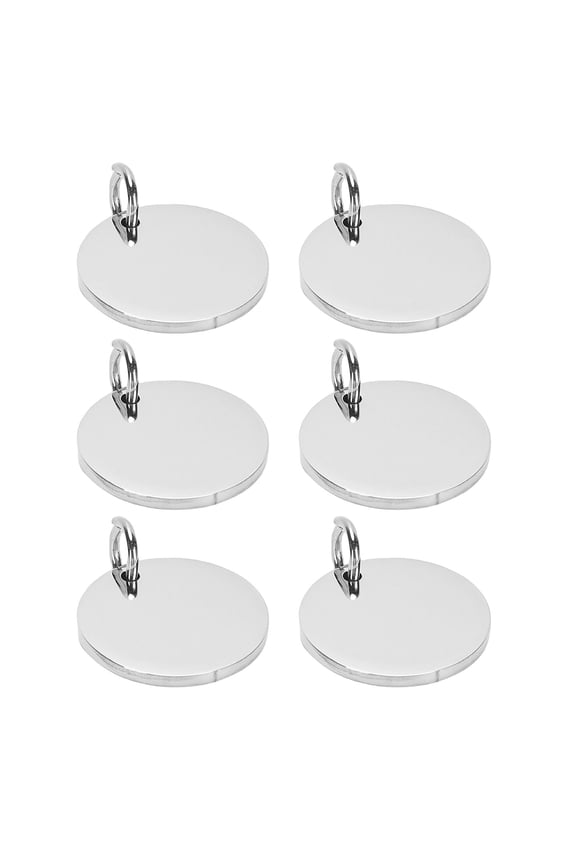 20 Pcs Engravable Metal Keychain Blanks For Bambu Lab H2D 3D Printer 30mm / 1.18 inches Round Stamping Blanks Key Ring Tag Jewelry Making DIY