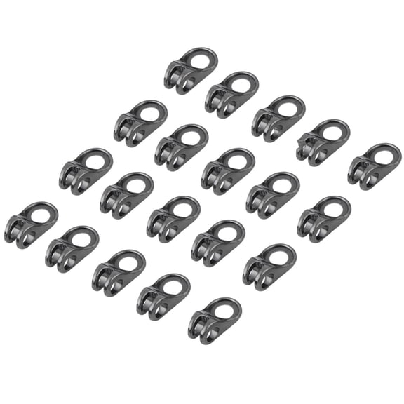 M Buder 20-Piece Boot Lace Hooks Fittings Buckles With Rivets for Repairing Camp Hike Climb Boots Bags, High Quality Alloy Shoe Hardware (Gray, 3mm Hole, 20 Pcs, 1.97 inches / 5 cm)
