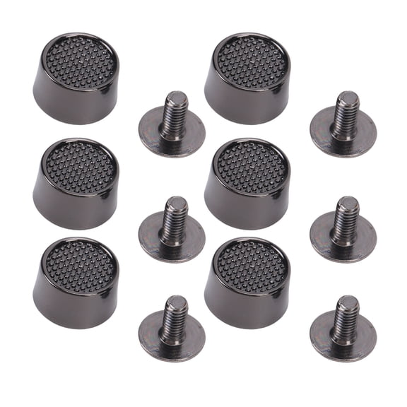 M Buder 20 Set 12mm Screw Back Rivets Stud Purse Feet Nail Head Studs Alloy Flat Buckle Spikes for Leather DIY Craft with 6mm Cross Screws Silver Black