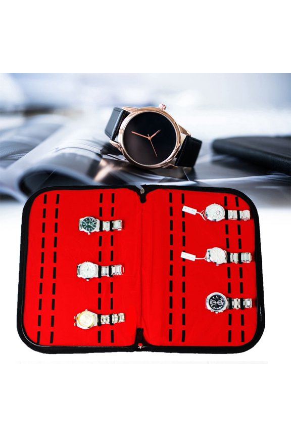 20 Slot PU Lint Watch Storage Box Organizer Zipper Collection Case Container Decoration