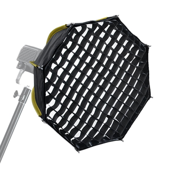 M Buder 20 inches / 50 cm Mini Octagonal Softbox with Removable Diffuser Cloth Honeycomb Grid Storage Bag for LED Video Lights