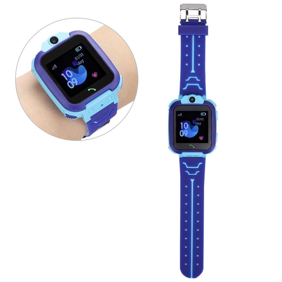 M Buder 2019 New Children's Smart Watch Q12B Waterproof LBS Positioning 2G Call 1.54 inches / 3.91 cm Screen Digital Wristwatch with Camera Alarm Pedometer for Boys Girls (Blue)