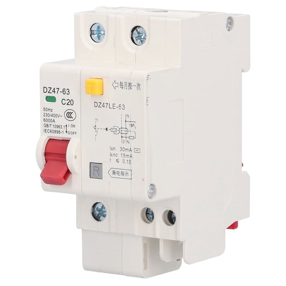 M Buder 20A 1P+N Circuit Breaker Mini Air Switch MCB Overload Short Protection Accessory for Household 230V/400V Standard DIN Rail Mount (3.94 inches / 10.00 cm)