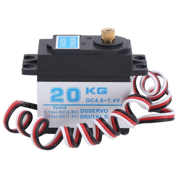 M Buder 20KG Metal Gear RC Digital Servo High Torque for 1/8 1/10 Scale Remote Control Car, Silver Color RC Accessories, High Performance Vehicle Servo Replacement Part, 2.4 oz / 67.0 g
