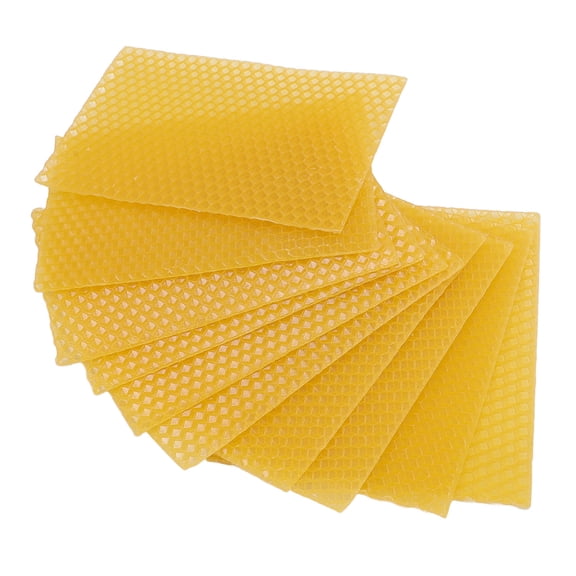 M Buder 20Pcs Beeswax Candle Sheets Soft Cuttable DIY Candle Making Beeswax Sheets Foundation for Beehive Frame Beekeeping (14x10 cm / 5.5x3.9 in)