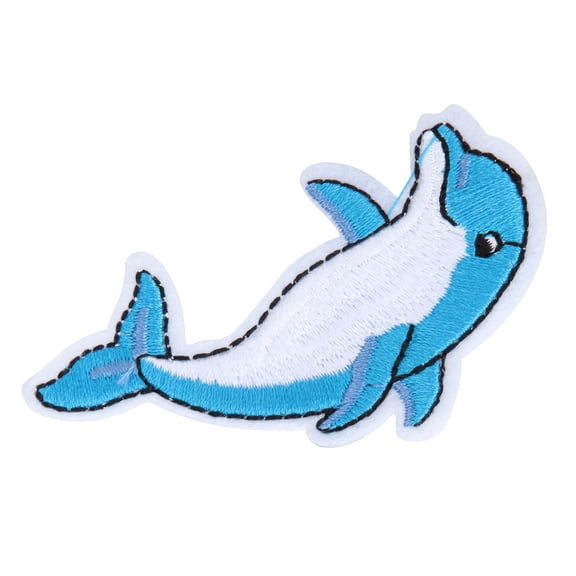 M Buder 20Pcs Handmade Dolphin Sewing Embroidery Cloth Patches Repair Appliques for Jackets Jeans Hats Bags Clothes Accessories Decoration 2.8 inches / 7 cm