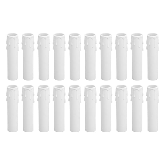 M Buder 20pcs 4 Inch / 10.16 cm Candle Covers Sleeves Simulation Wax Drop E12 Candle Light Socket Covers for Chandelier E12 Candelabra Base Sockets Replacement