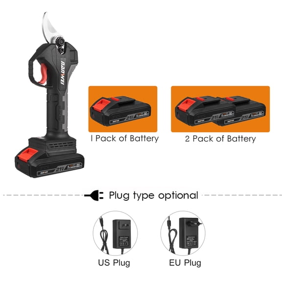 M Buder 21V Brushless Cordless Electric Pruning Shears, 10Ah Lithium Battery Powered Tree Branch Pruner, Professional Garden Clippers with 1.18 inches / 30 mm Cutting Diameter & Replacement Blade
