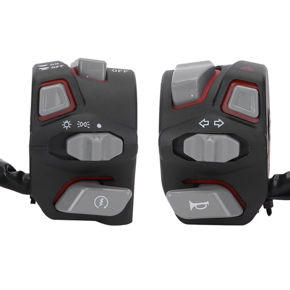 M Buder 22mm / 0.9 in Universal Motorcycle Handlebar Switch Control Button Waterproof Red LED Light for ATV Dirt Bike