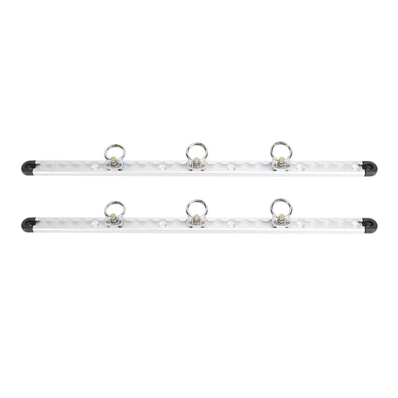 M Buder 23.6 Inches (60 cm) Aluminum L Track Tie Down System, Heavy Duty Trailer Cargo Control Rail with 6 Single Stud Fitting Round Rings & 4 Plugs for Truck Beds ATVs Utility Trailers Vans