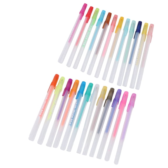 M Buder 24 Colors Gel Ink Pen Set, 1.0mm Fine Tip 3D Painting Pens for Art, Graffiti & DIY Crafts, Multicolor, 24 Count
