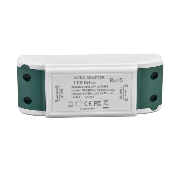 M Buder 24W LED Driver Power Supply Constant Current Transformer AC 110V-240V to DC 24V 1A Adapter, Portable Lightweight Easy Installation Low Voltage LED Drive for Home Lighting Projects