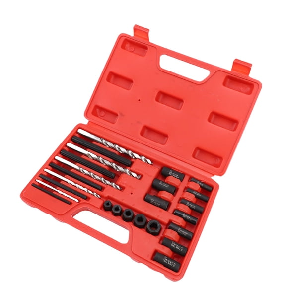 M Buder 25 Pcs Screw Extractor Set High Hardness Steel Easy Out Broken Bolt Extractor Kit with Storage Case for Automotive Repair, Damaged Screw Remover, Bolt Extractor Set for Mechanics