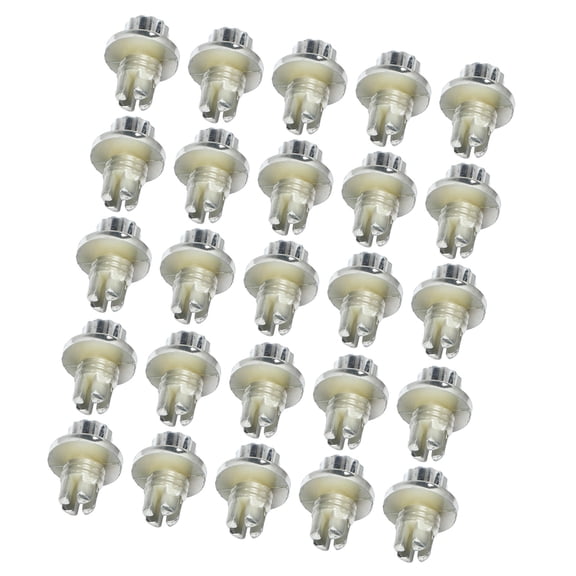 M Buder 25 Pcs Silver Wheel Rim Rivets ABS Plastic Lip Nuts Replacement for AH Ds Series Rims Cap Screw Bolt Tire Accessories (3.94 inches / 10 cm)
