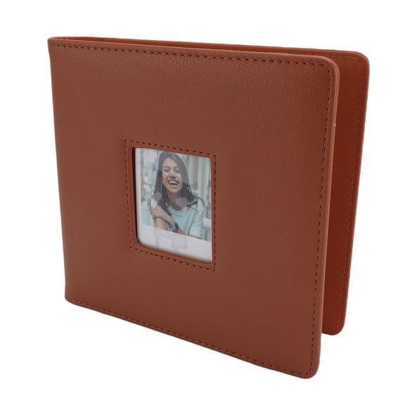 M Buder 288 Pockets Small Photo Album for Polaroid Go Instant Camera Pictures PU Leather Cover Book Brown 7.1x6.7 Inches