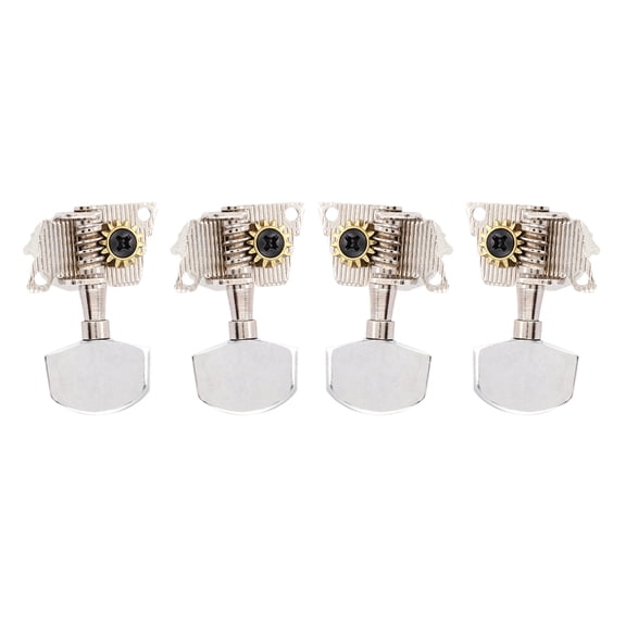 M Buder 2L2R Silver Classical Style Ukulele Tuning Pegs Machine Heads Metal Replacement Parts for Instrument Maintenance DIY, 4 Pieces (1.7 x 1.1 x 1.3 inches / 4.3 x 2.8 x 3 cm)