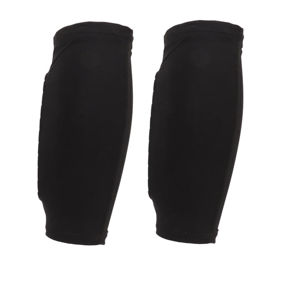 M Buder 2PCS Adult Soccer Shin Guard Sleeves, Black, Medium, Calf Compression Breathable Leg Sleeve with Honeycomb Pad for Sports
