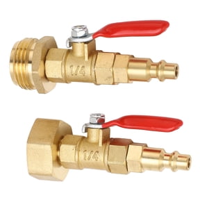 M Buder 2PCS RV Blowout Adapter Internal External Thread Winterizing Fitting with Ball Valve for Boat Camper Travel Trailer