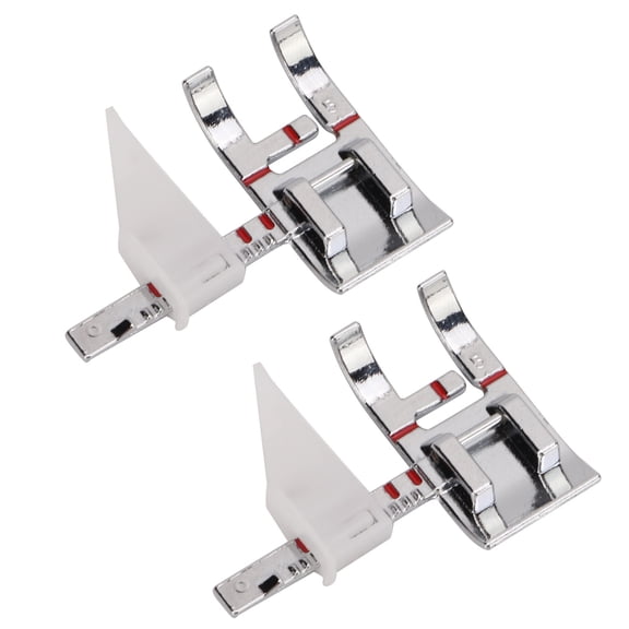 M Buder 2PCS Stainless Steel Sewing Machine Presser Foot Glossy Appearance Cloth Presser Foot with Guider for Household Sewing Applications and DIY Crafting Projects Accessories