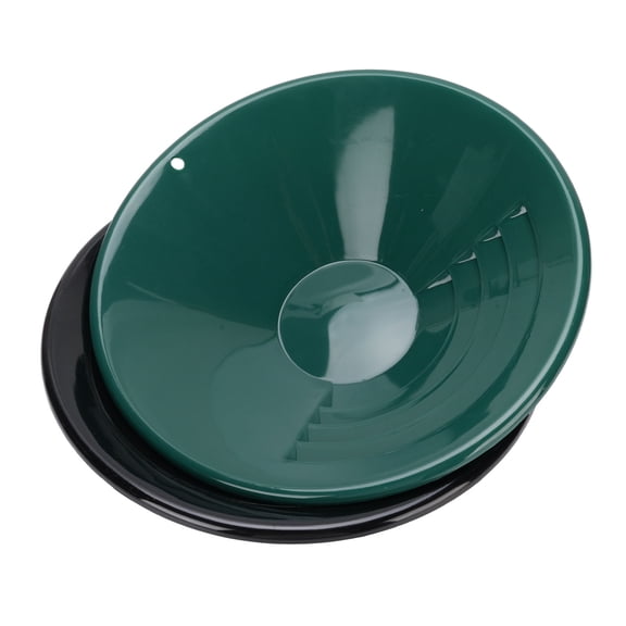 M Buder 2Pcs 10.43 inches / 26.5 cm Gold Pan ABS Washing Pan Set for Beginners Prospecting Equipment Portable Recovery Tool Black Green Color Lightweight High Contrast Water Resistant Durable