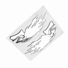 M Buder 2Pcs 3D Skull Head Auto Motorcycle Car Sticker Decor Decal Soft Rubber Emblem for Body Decoration 6.3 inches / 16 cm Universal Fit Replacement Exterior Accessory[cite: 1]