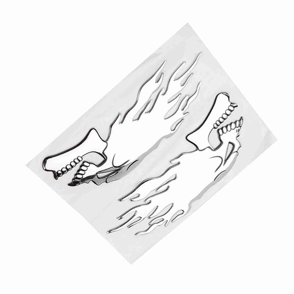 M Buder 2Pcs 3D Skull Head Auto Motorcycle Car Sticker Decor Decal Soft Rubber Emblem for Body Decoration 6.3 inches / 16 cm Universal Fit Replacement Exterior Accessory[cite: 1]