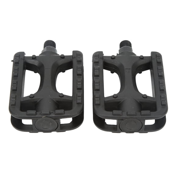 M Buder 2Pcs Bike Foot Pedal with Reflective Stripe Non Slip Robust Plastic Mountain Road Bike Pedal Replacement for Mountain Road Cruiser Electric Bicycle, Black, 1 Pair