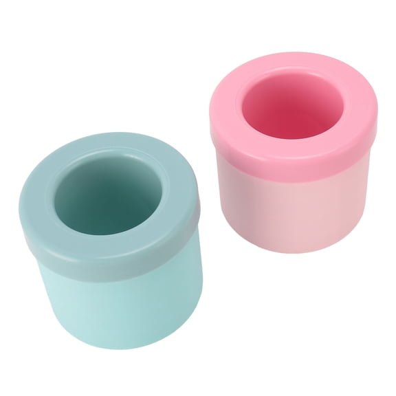 M Buder 2Pcs Cylinder Ice Cube Maker Cup Easy Release Silicone Ice Cube Mold Cup for Home Kitchen Freezer Food Grade Ice Tray Pink and Blue 7.48 Inches
