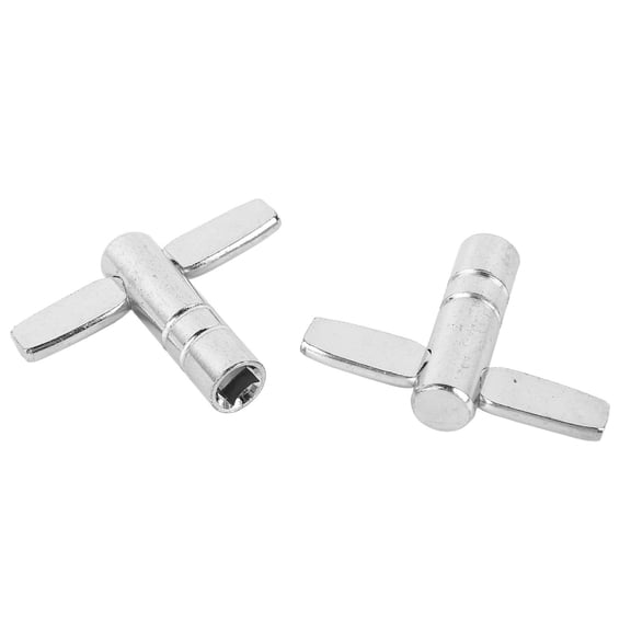 M Buder 2Pcs Drum Key Metal Multifunctional Portable Easy to Operate Drum Tuning Key Tuner Essential Percussion Instrument Accessories for Drummers and Musicians Silver Finish