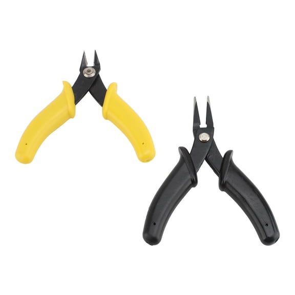 M Buder 2Pcs Flat Nose Pliers Set Metal Soft Wire Cutters Jewelry Making Kit, Wire Bending Tool Equipment for Beading Crafters Beginners (4.72 inches / 12 cm)