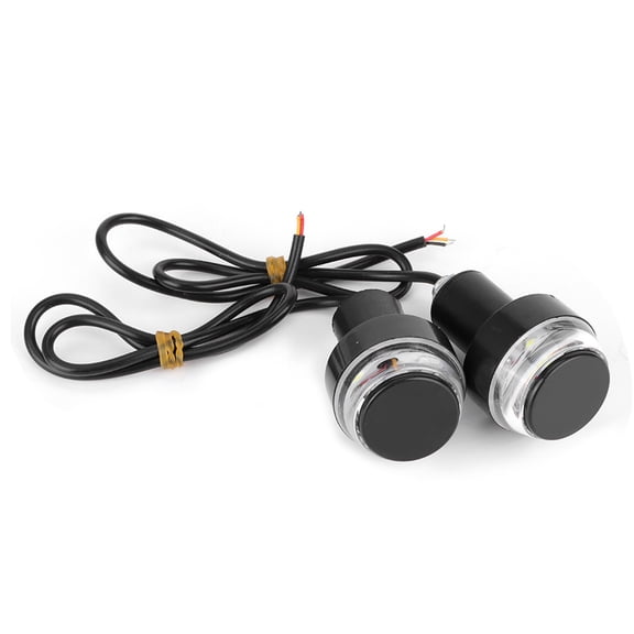 M Buder 2Pcs LED Motorcycle Handlebar Light Grip Turn Signal Bar End Plug Lamp, Red DRL Decorative Lights for ATV Scooter (1.3 inches / 33 mm)
