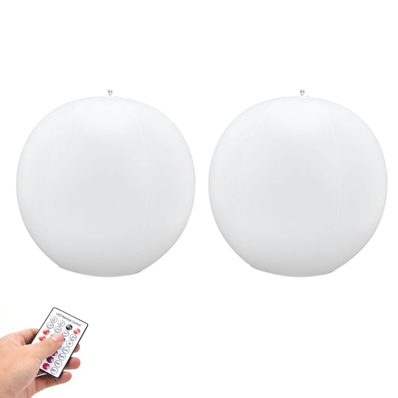 M Buder 2Pcs LED Solar Floating Ball Light with Remote 16Color RGBW Decorative Lamp for Outdoor Swimming Pool, Garden, Patio, Lawn and Banquet Atmosphere Decoration, 13.4 inches / 34 cm