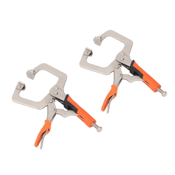M Buder 2Pcs Locking C Clamp Pliers Set Heavy Duty Woodworking Face Clamp with Rotating Pads 9 inches / 22.8 cm